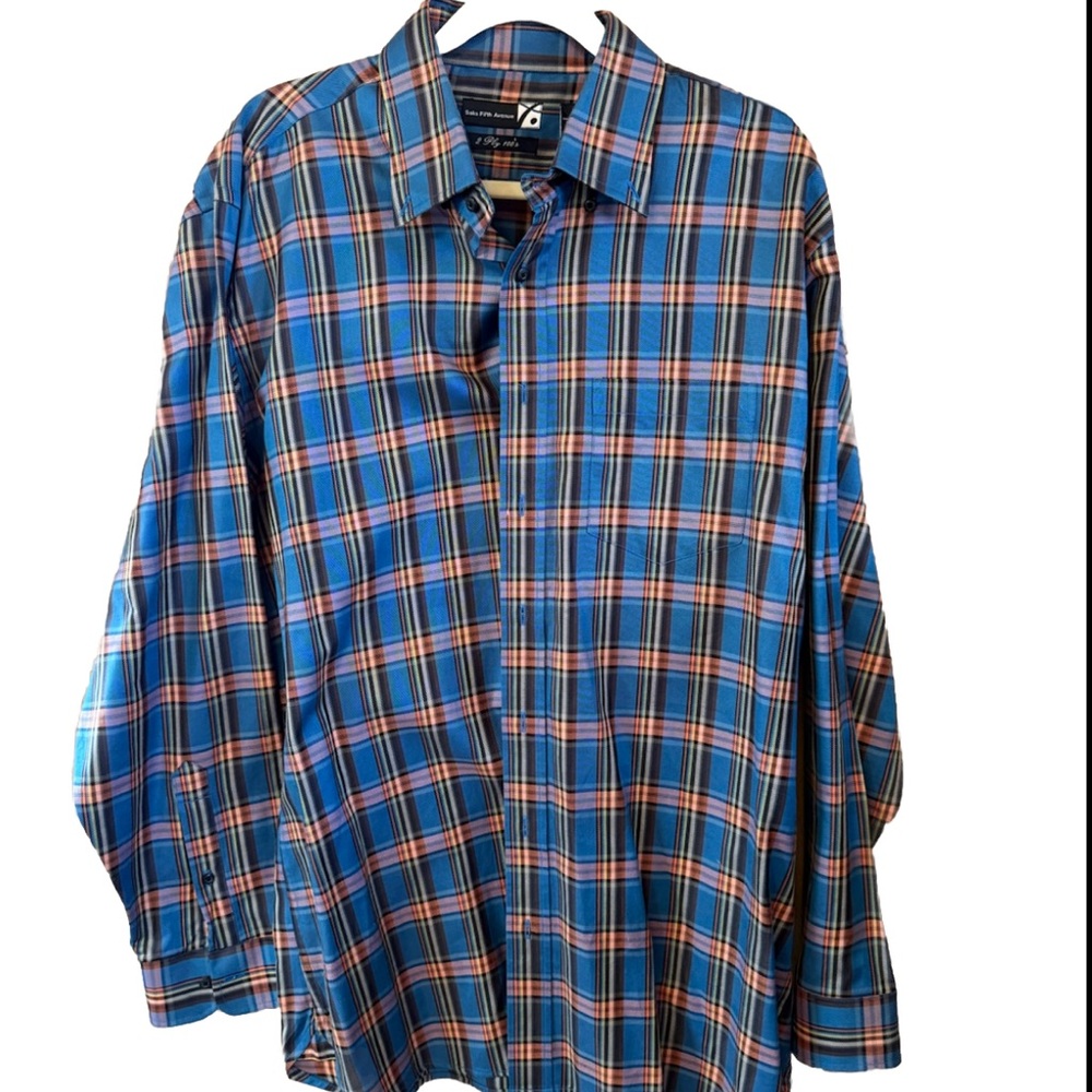 Saks fifth avenue like new men’s button up long sleeve shirt